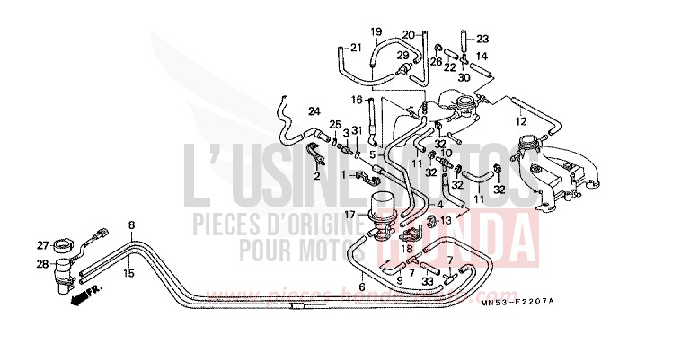 TUBING (6) for Gold Wing CANDY WINE BERRY RED-U (R114D) from 1989